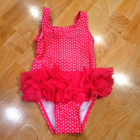 Cat & Jack Polkadot Tutu Ome Piece Swim Suit Size 9 Months - Picture 1 of 5